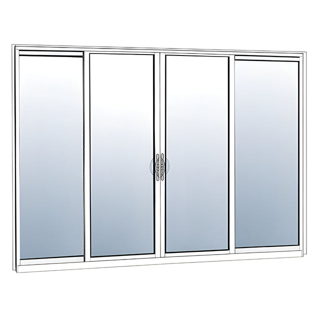 CRL-U.S. Aluminum White KYNAR® Paint OXXO Sliding Door Thermally Broken Fin Frame Unglazed KD Kit