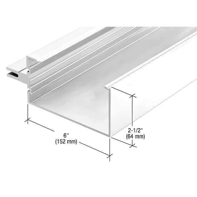 CRL-U.S. Aluminum White KYNAR® Paint Open Back Horizontal Mullion, 24'-2"
