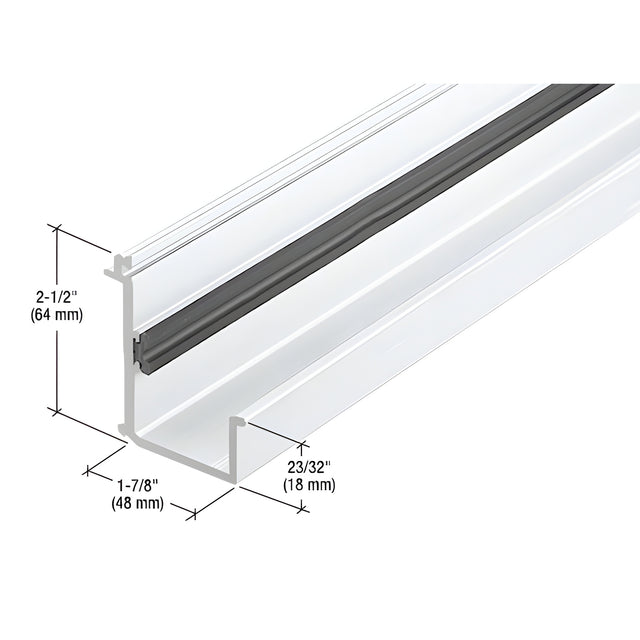CRL-U.S. Aluminum White KYNAR® Paint Perimeter Pressure Bar- Punched, 24'-2"