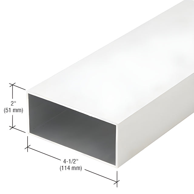 CRL-U.S. Aluminum White KYNAR® Paint Rectangular Tube 2" x 4-1/2" - 24'-2"