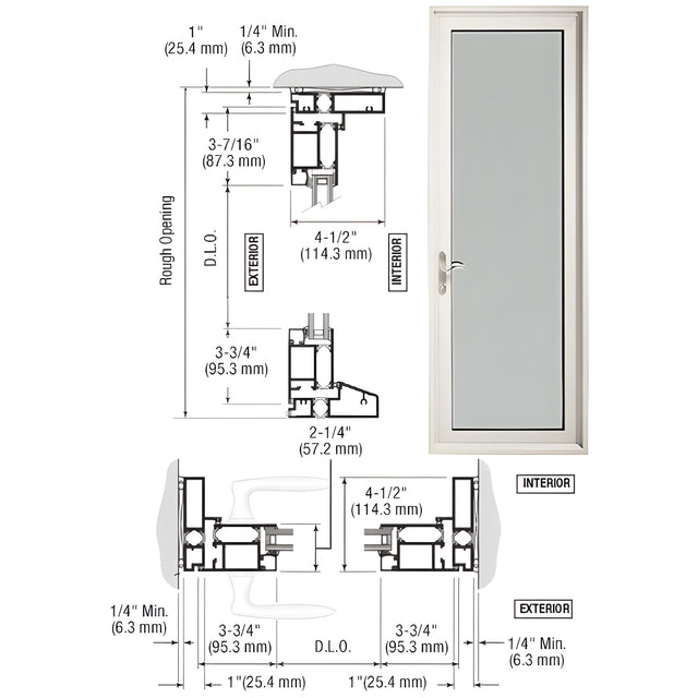 CRL-U.S. Aluminum White KYNAR® Paint Series 900 Terrace Door Hinged Left Swing Out