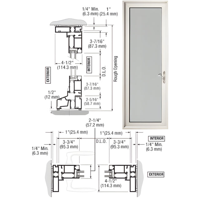 CRL-U.S. Aluminum White KYNAR® Paint Series 900 Terrace Door Hinged Left Swing In