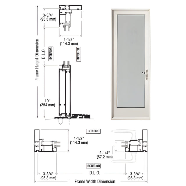 CRL-U.S. Aluminum White KYNAR® Paint Series 925 Single Patio Door Hinge Right Swing Out
