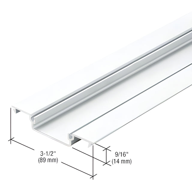 CRL-U.S. Aluminum White KYNAR® Paint Shallow Pocket Insert for 1" Glass - 24'-2"