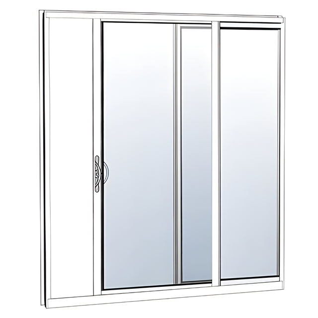 CRL-U.S. Aluminum White KYNAR® Paint XO Sliding Door Thermally Broken Block Frame Unglazed KD Kit With Screen