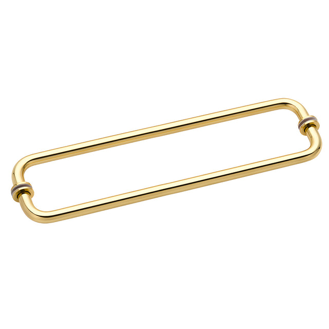 CRL Unlacquered Brass 18" BM Series Back-to-Back Tubular Towel Bars with Metal Washers