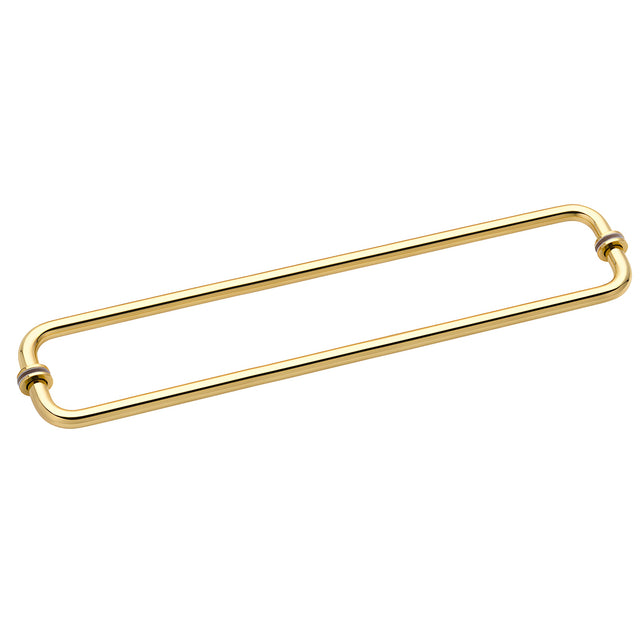 CRL Unlacquered Brass 24" BM Series Back-to-Back Tubular Towel Bars With Metal Washers