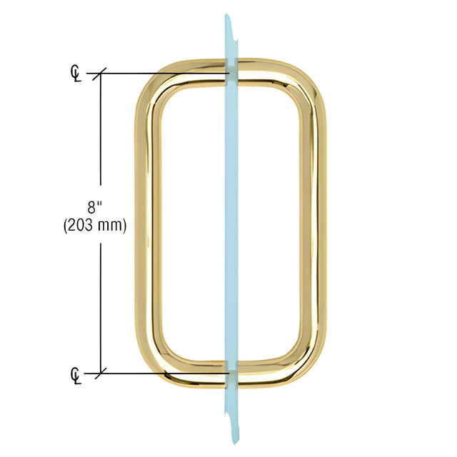 CRL Unlacquered Brass 8" BM Series Back-to-Back Handle Without Metal Washers