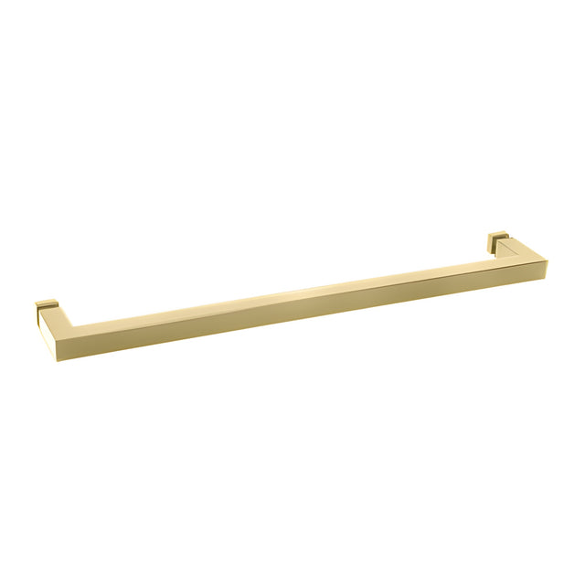 CRL Unlacquered Brass "SQ" Series 24" Square Tubing Mitered Corner Single-Sided Towel Bar
