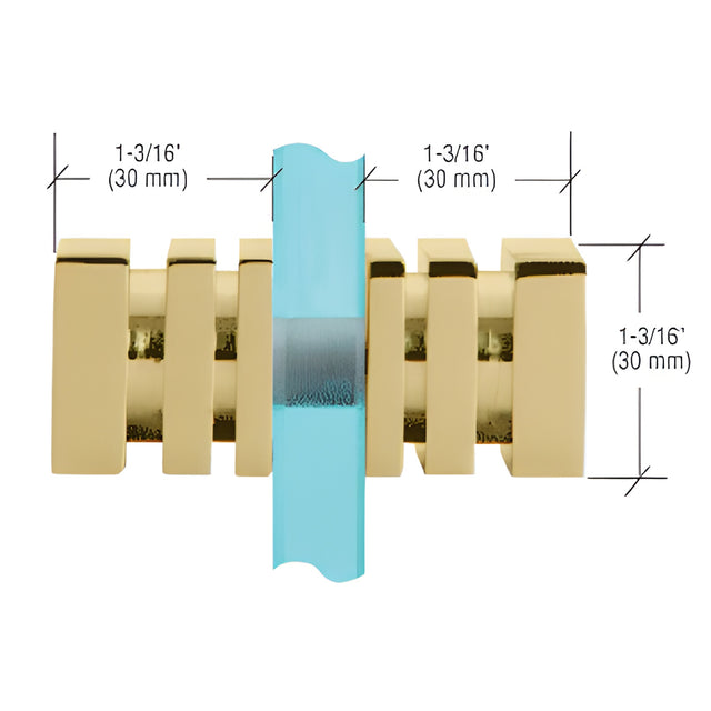 CRL Unlacquered Brass Square Back-to-Back Style Knobs