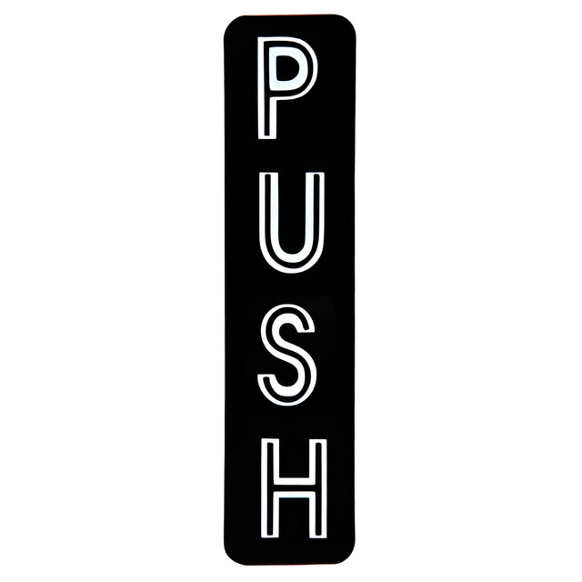 CRL Vertical Black with Silver Letters "PUSH" Decal
