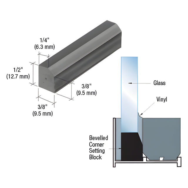 CRL "Vinyl Set" Beveled Corner Setting Blocks 2" Long