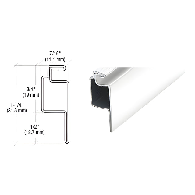 CRL White 1/2" Roll Formed Aluminum Lip Screen Frame - 144"