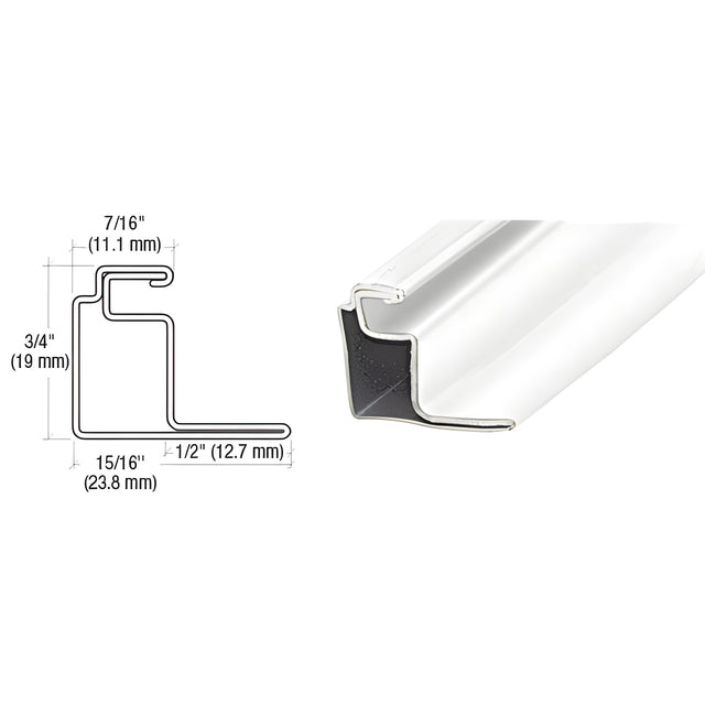 CRL White 1/2" Roll Formed Aluminum Standoff Screen Frame - 144"