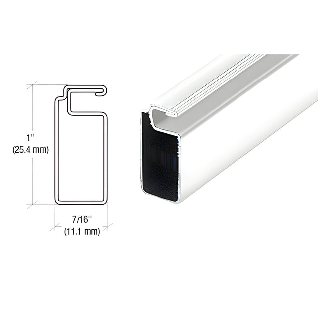 CRL White 1" x 7/16" Roll Formed Aluminum Screen Frame - 144"