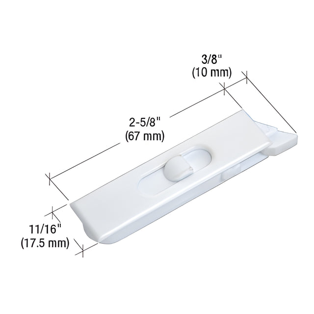 CRL White 2-5/8" Mortised Tilt Latch