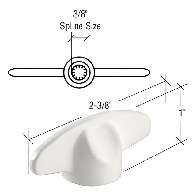 CRL White 3/8" Spline T-Crank Handles for Andersen Windows