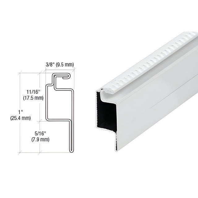 CRL White 5/16" Roll Formed Aluminum Standard Lip Screen Frame - 144"