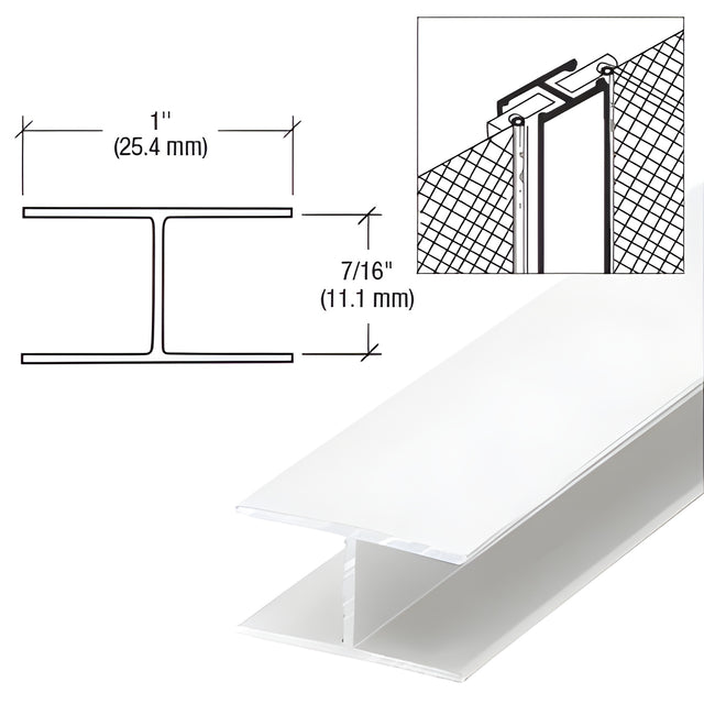 CRL White 7/16" Extruded Aluminum Splicing Bar - 12' Length