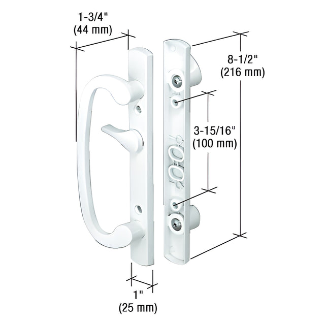 CRL White 8-1/2" Mortise - Style Handle