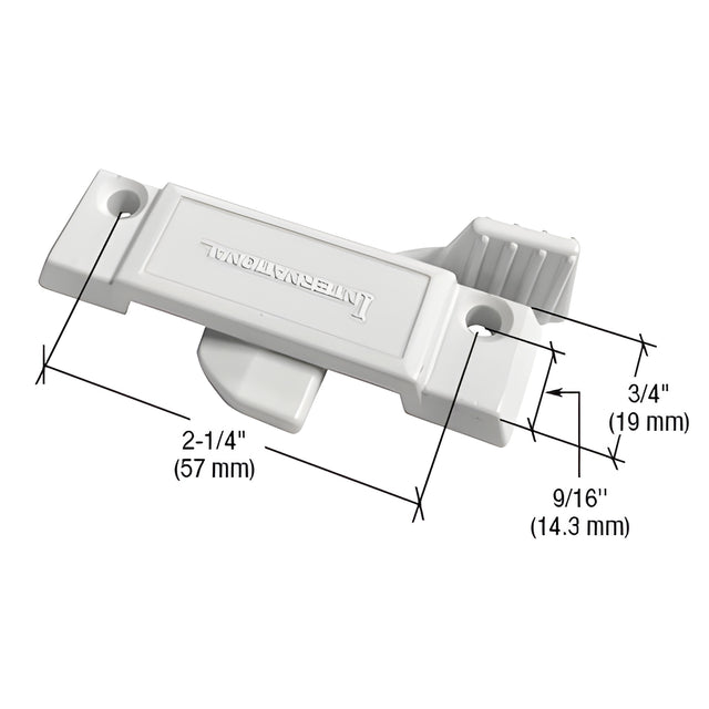 CRL White Diecast Sash Lock with 2-1/4" Screw Holes for International Windows
