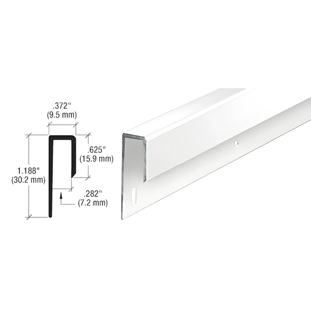 CRL White Electro-Static Paint 1/4" Deep Nose Aluminum "J" Channel