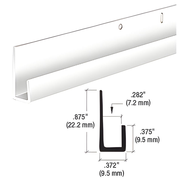 CRL White Electro-Static Paint 1/4" Standard Aluminum J-Channel