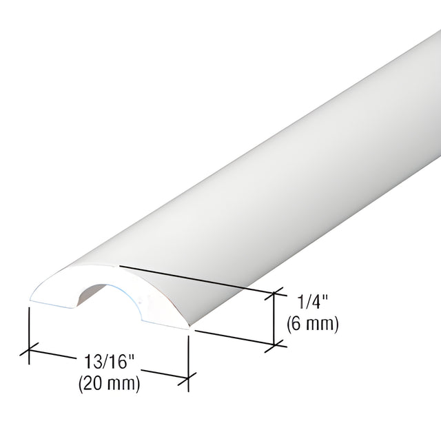 CRL White Frameless Shower Door Half-Round Threshold
