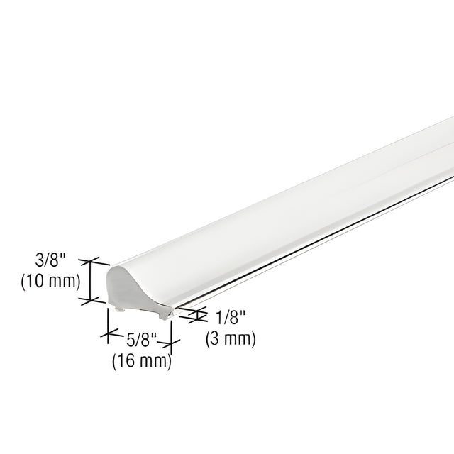 CRL White Frameless Shower Door Tapered Threshold