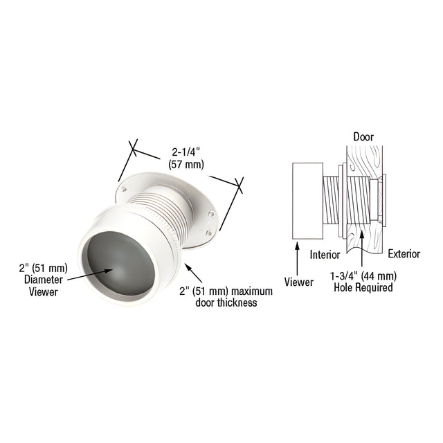 CRL White "Giant Screen" Door Viewer