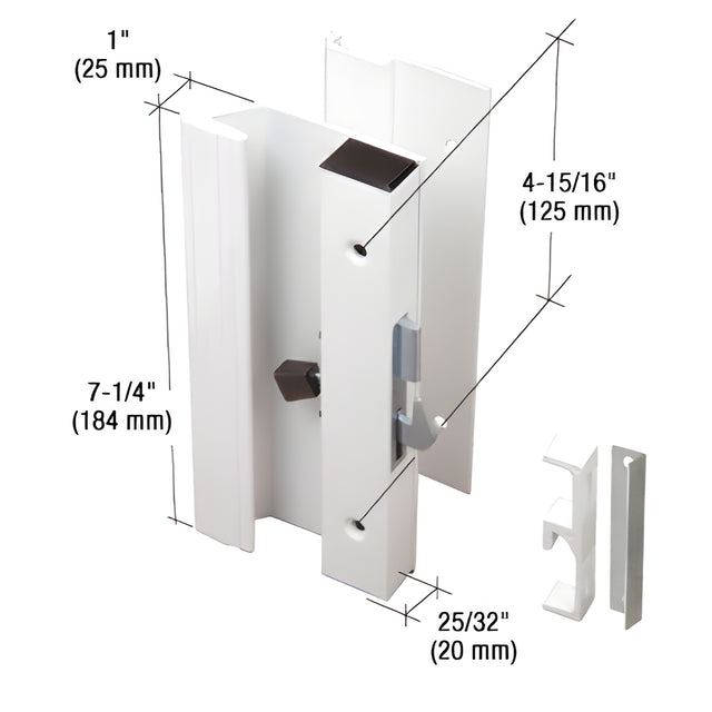 CRL White Low Profile Hook Style Surface Mount Handle 4-15/16" Screw Holes