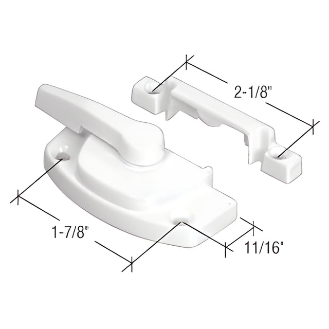 CRL White Sash Lock with 1-7/8" Screw Holes