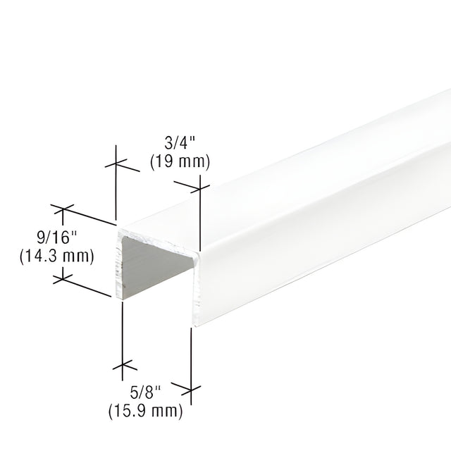 CRL White Series 3601 Side Jamb Channel - 144"
