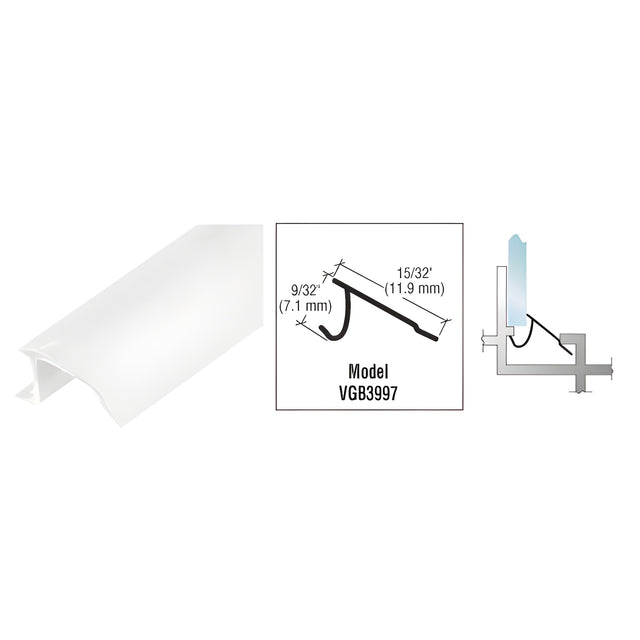 CRL White Snap-In Vinyl Glazing Bead