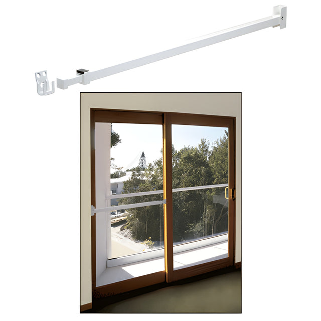 CRL White Telescoping Security Bar Lock for Sliding Glass Doors
