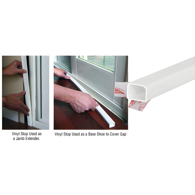 CRL White TrimQuick® 1/2" x 3/4" Vinyl Stop