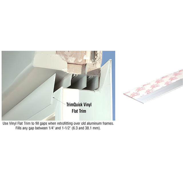 CRL White TrimQuick® 2-1/4" Flat Vinyl Trim
