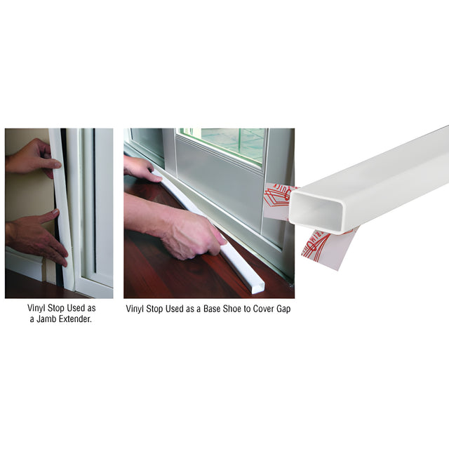 CRL White TrimQuick® 3/4" x 1" Vinyl Stop