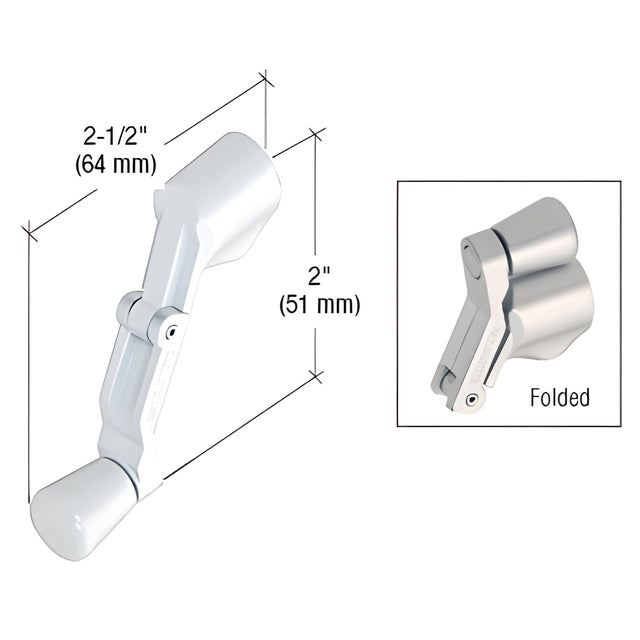 CRL White Universal Folding Handle