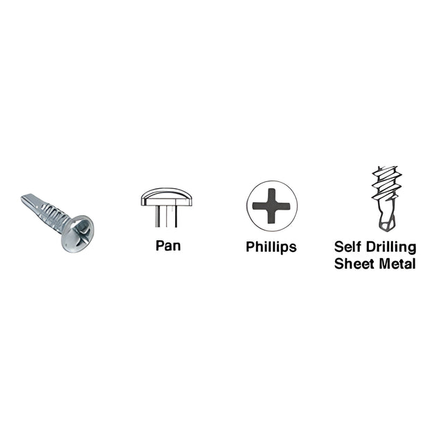 CRL Zinc 8-18 x 3/4" Pan Head Phillips Tek® Self-Drilling Screws