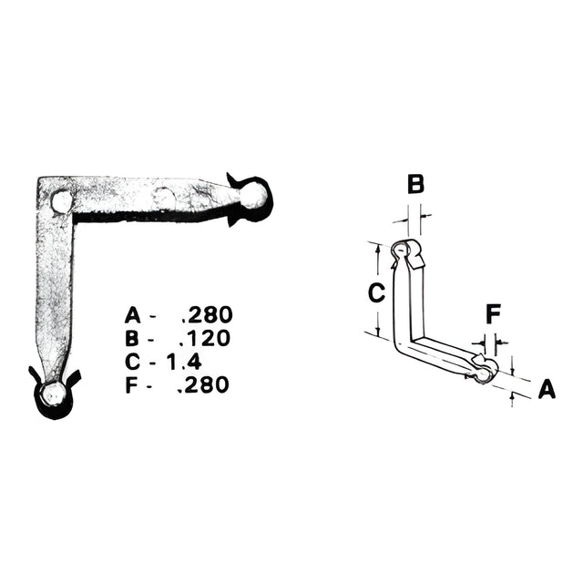 CRL Zinc Diecast Storm Window Corner Key- 1.4" Leg; .120" Width - 20/Pk