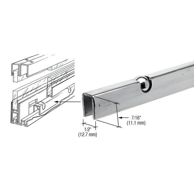 CRL Zinc Plated Steel Roll-Ezy Ball Bearing Carrier for Track Assembly - 144"