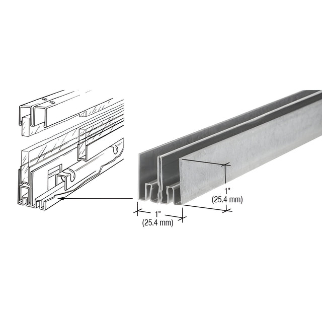 CRL Zinc Plated Steel Roll-Ezy Double Lower Track - 144"