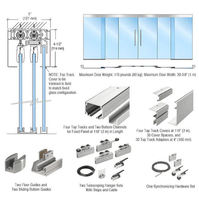 CRL50 Series Ceiling Mount Synchronized and Telescoping Kit
