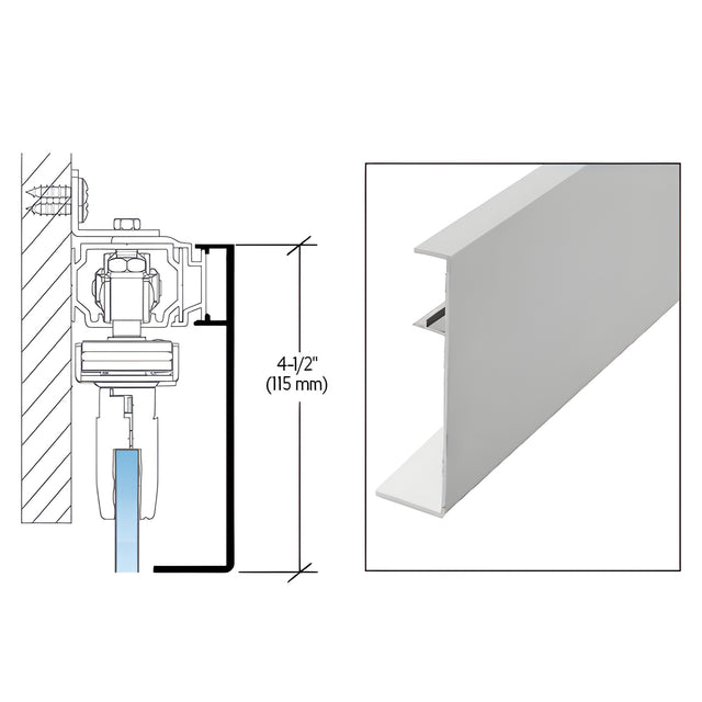 CRL50 Satin Anodized Series Track Cover for Synchronized & Telescopic Kits - 118"