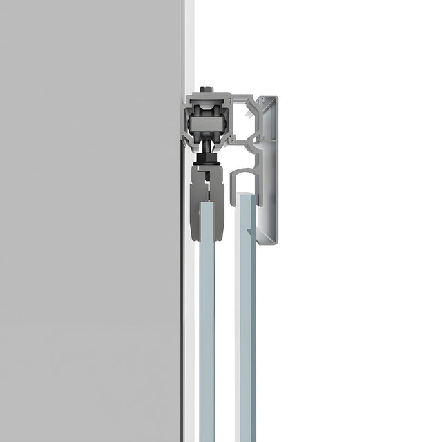 CRL50 Satin Anodized Series Single Sliding Door with Fixed Panel Wall Mount Kit