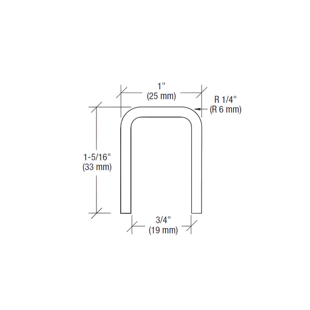 CRL 316 Brushed Stainless 11 Gauge Cap Rail for 1/2" or 5/8" Glass