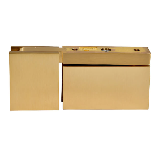 CRL Satin Brass Cardiff Top or Bottom Mount Pivot with Attached U-Clamp Hinge