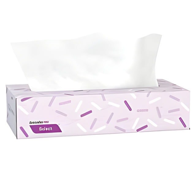 Cascades F950 PRO Select Flat Box Facial Tissue, 2 Ply, White, 100 sheets / Box – 30 Boxes / Case