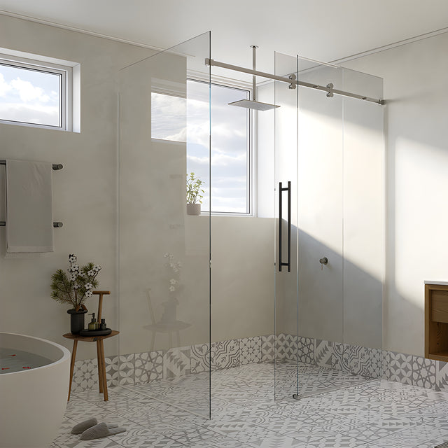 CRL Polished Stainless Steel Premium 180 Degree Cavoli Series Sliding System